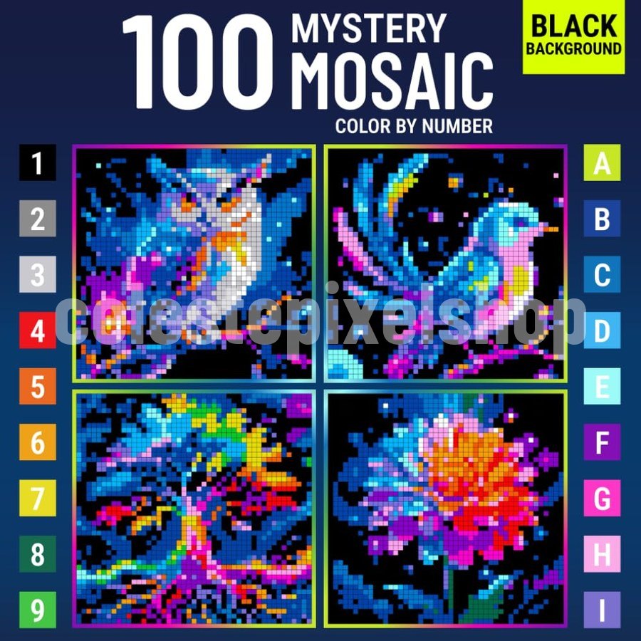 Mystery Mosaic Colorful Quest color by number book cover