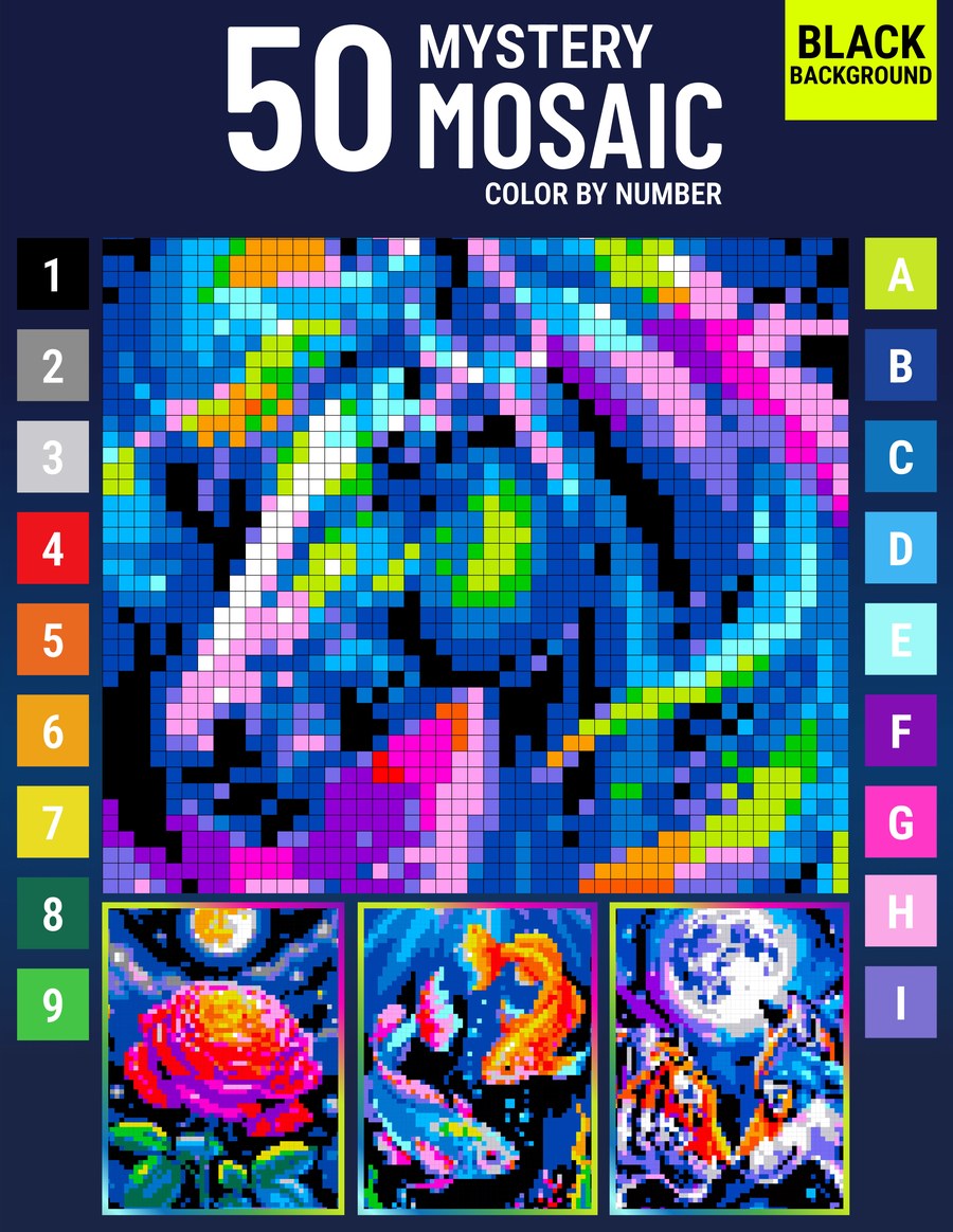 Mystery Mosaic Wild Beauty color by number book cover