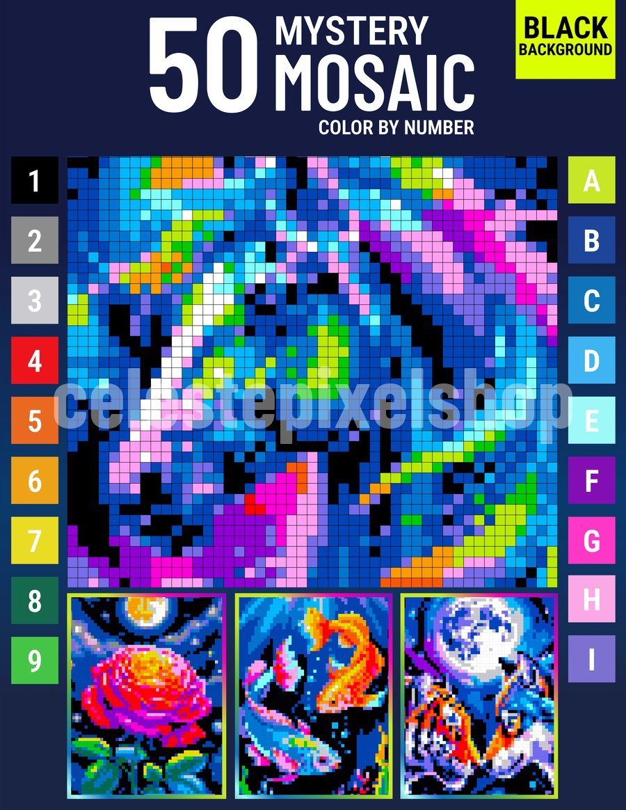 Mystery Mosaic Wild Beauty color by number book cover